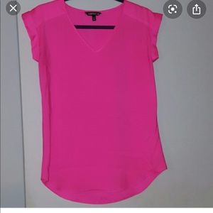 Express hot pink v-neck shirt